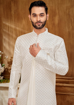 Unique Design Embroidered Men's Indo Western Set