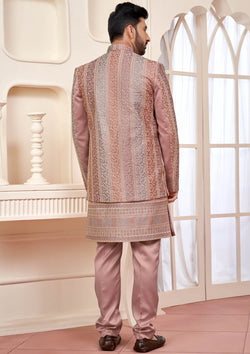 Peach Color Men Indo Western