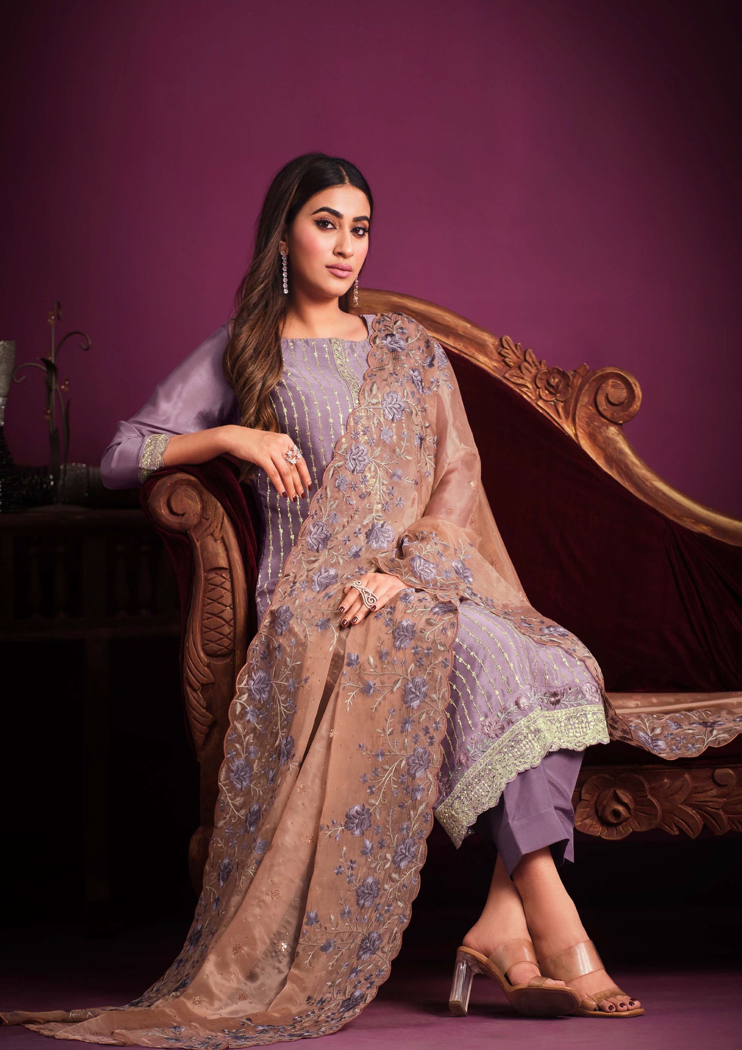Lilac Luster Chinnon Salwar suit