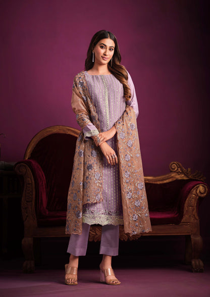 Lilac Luster Chinnon Salwar suit