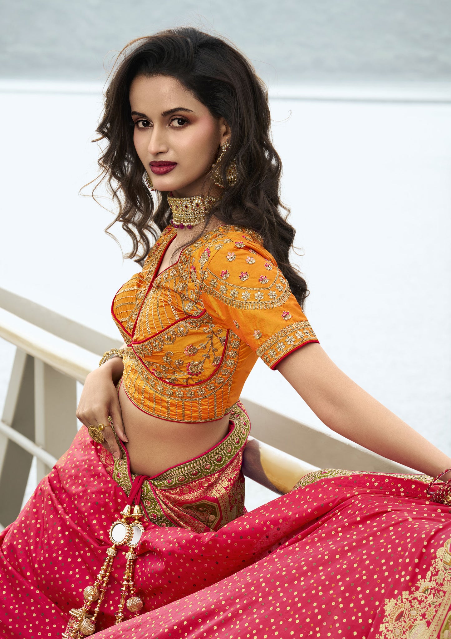 Yellow Color Banarasi Silk Zarkan Work Lehenga Choli