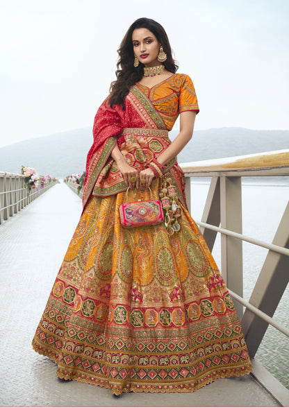 Yellow Color Banarasi Silk Zarkan Work Lehenga Choli