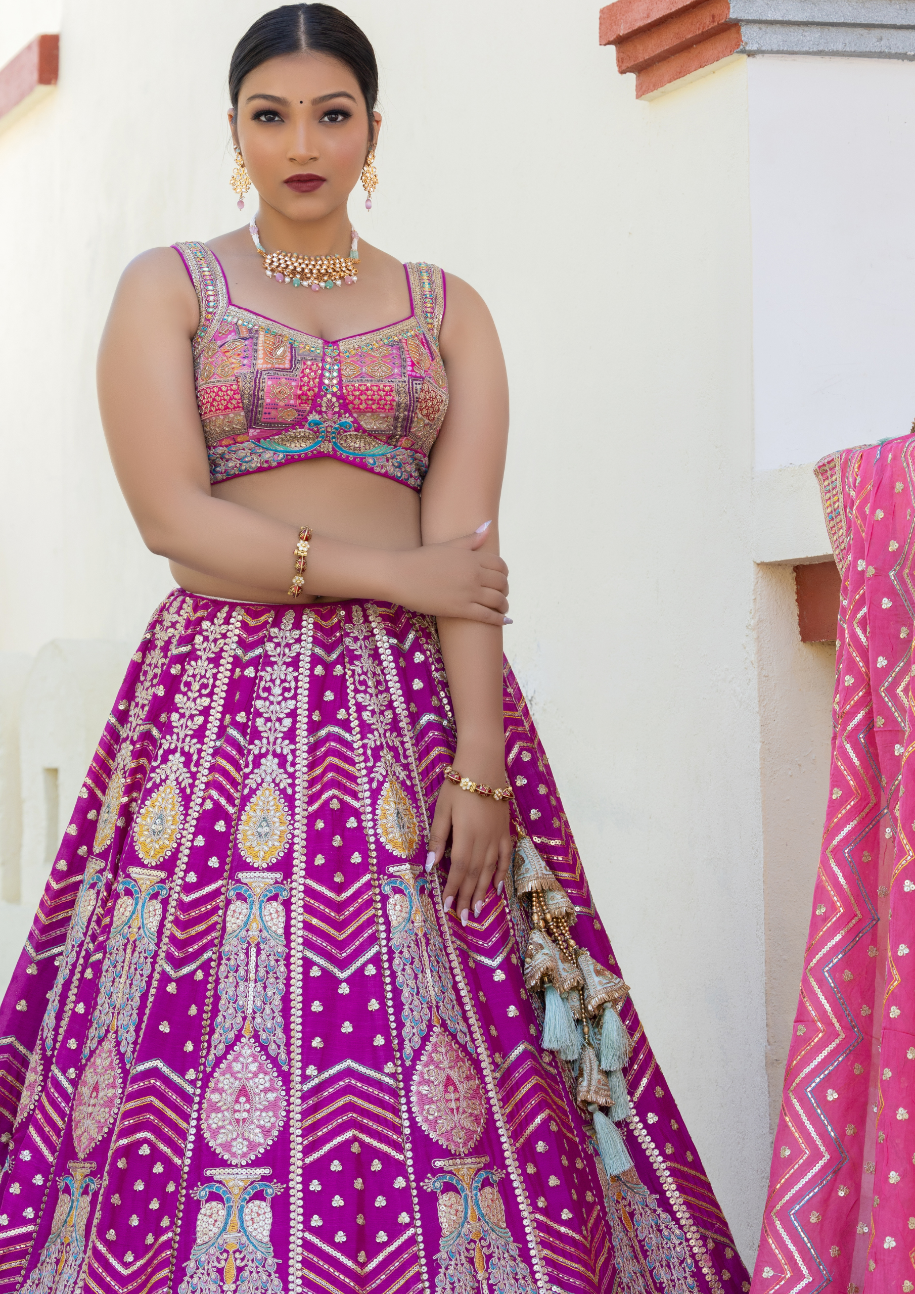 Engagement Special Purple Color peacock Motifs Lehenga Choli